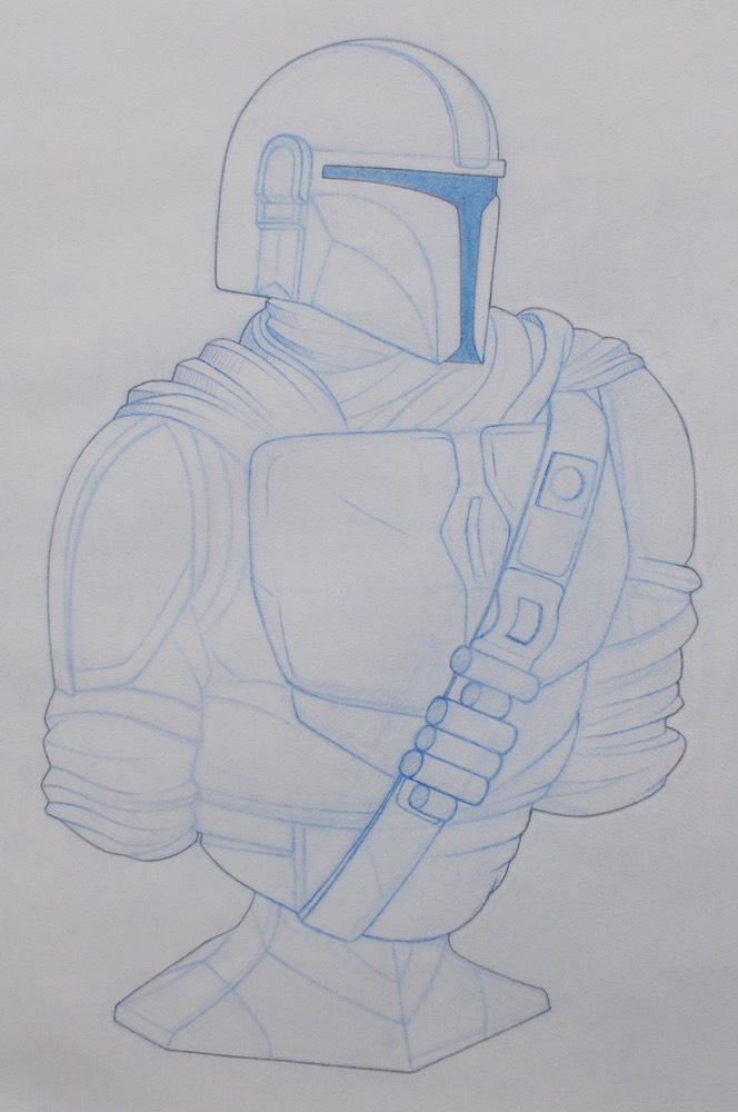 mando bust drawing